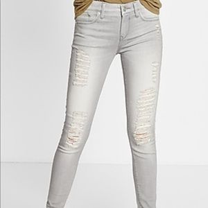 Express distressed jean legging